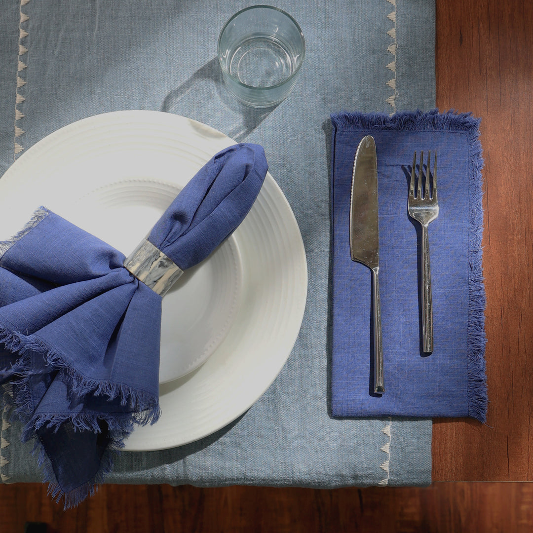 Premium Cotton Napkins Set of 4 - 20"x20", Classic Hemstitch Dinner Napkins