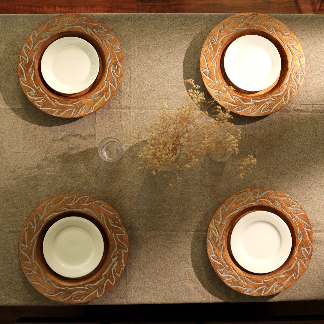 Handmade 13" Wood Charger Plate| Wooden Dinning Placemat|Artisan Wood Tableware