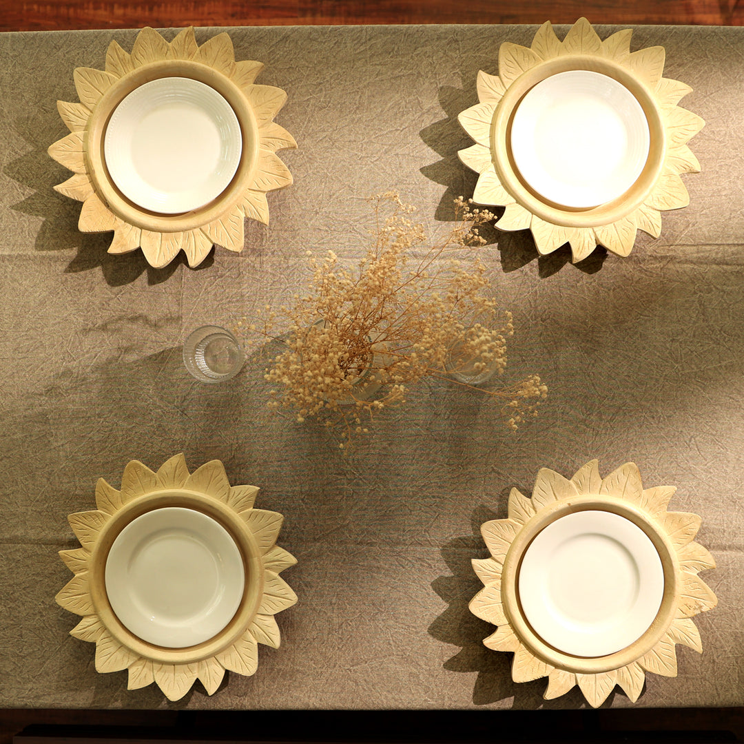 Handcrafted 13" Wood Charger Plate| Wooden Dinning Placemat|Artisan Wood Tableware