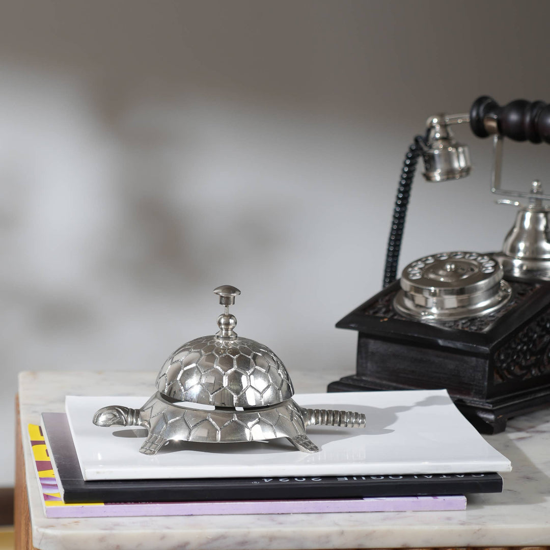 Decorative Aluminum Desk Bell in Turtle Shape - 7.5" Dia