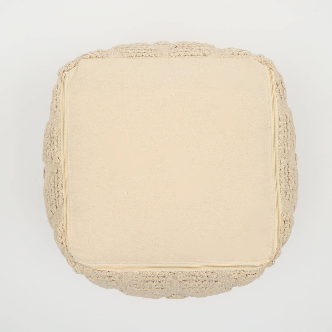 Geometric Handwoven Pouf 18" x 18"