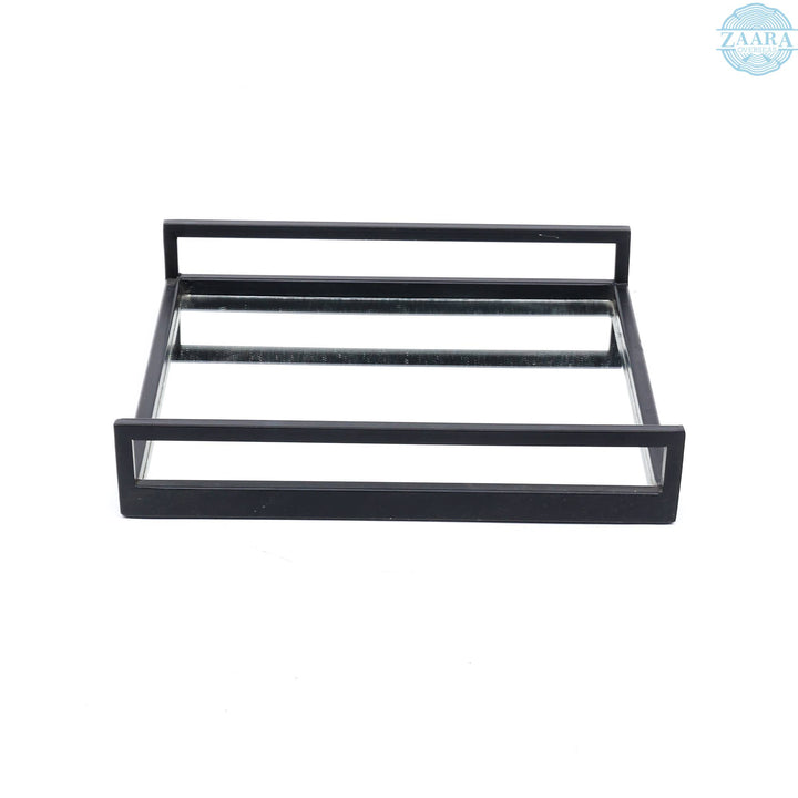 Glass Tray | Decorative Glass Square Tray | Set of 2 | Elegant Serving Set