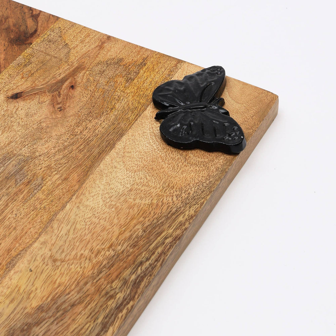 Chopping Board | Butterfly Wooden Platter | Handmade Serving & Cutting Board | Eco Friendly Kitchen & Dining Accessory