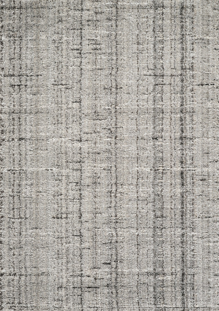 Modern Distressed Abstract Area Rug, Black & Ivory | Contemporary Indoor Accent Rug
