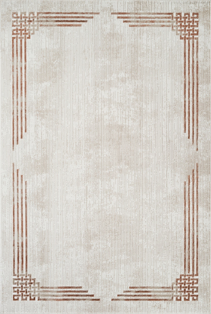Troy Modern Border Area Rug | Soft Polyester Rug with Contemporary Frame Design | Indoor Rug for Living Room, Bedroom & Dining Room