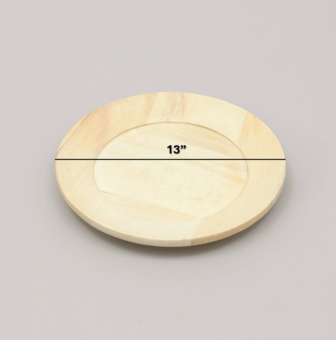Wood Charger Plate | Handmade 13" Artisan Wooden Tableware | Elegant Dining Accent