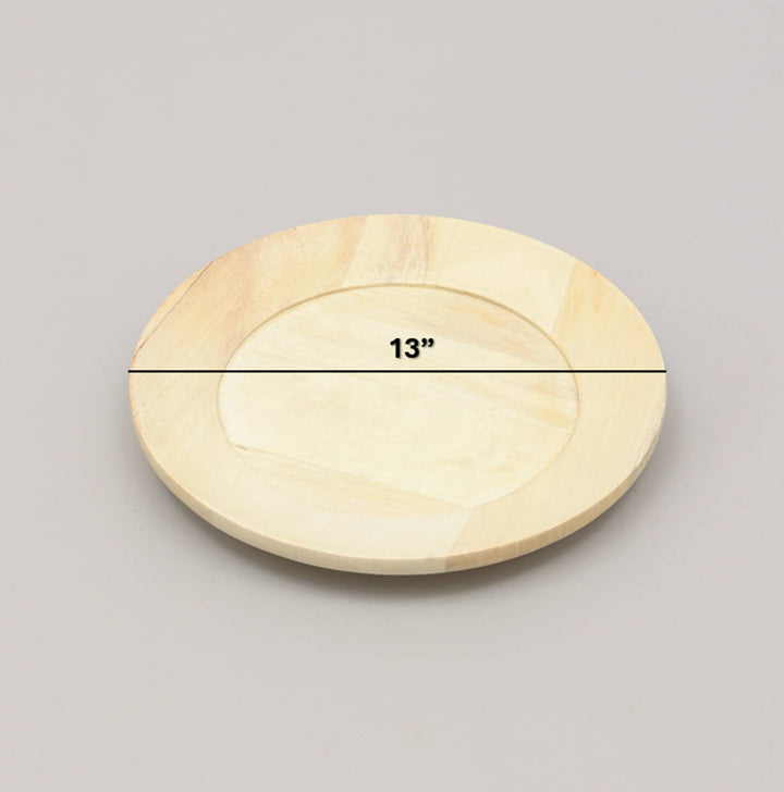 Wood Charger Plate | Handmade 13" Artisan Wooden Tableware | Elegant Dining Accent