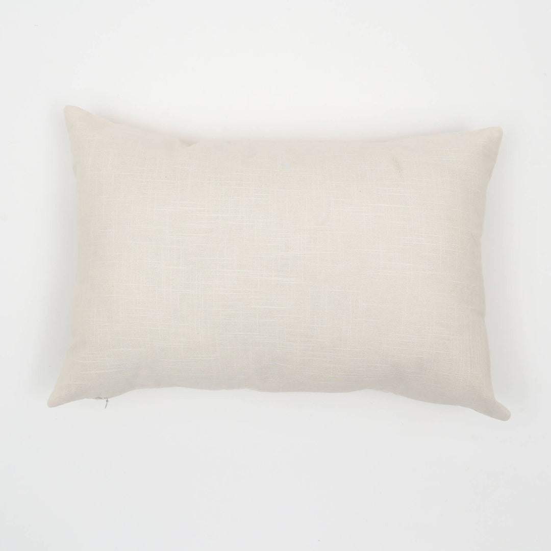 Floral Elegance Embroidered Cushion 16" x 24" – A Timeless Accent with Artistic Flair