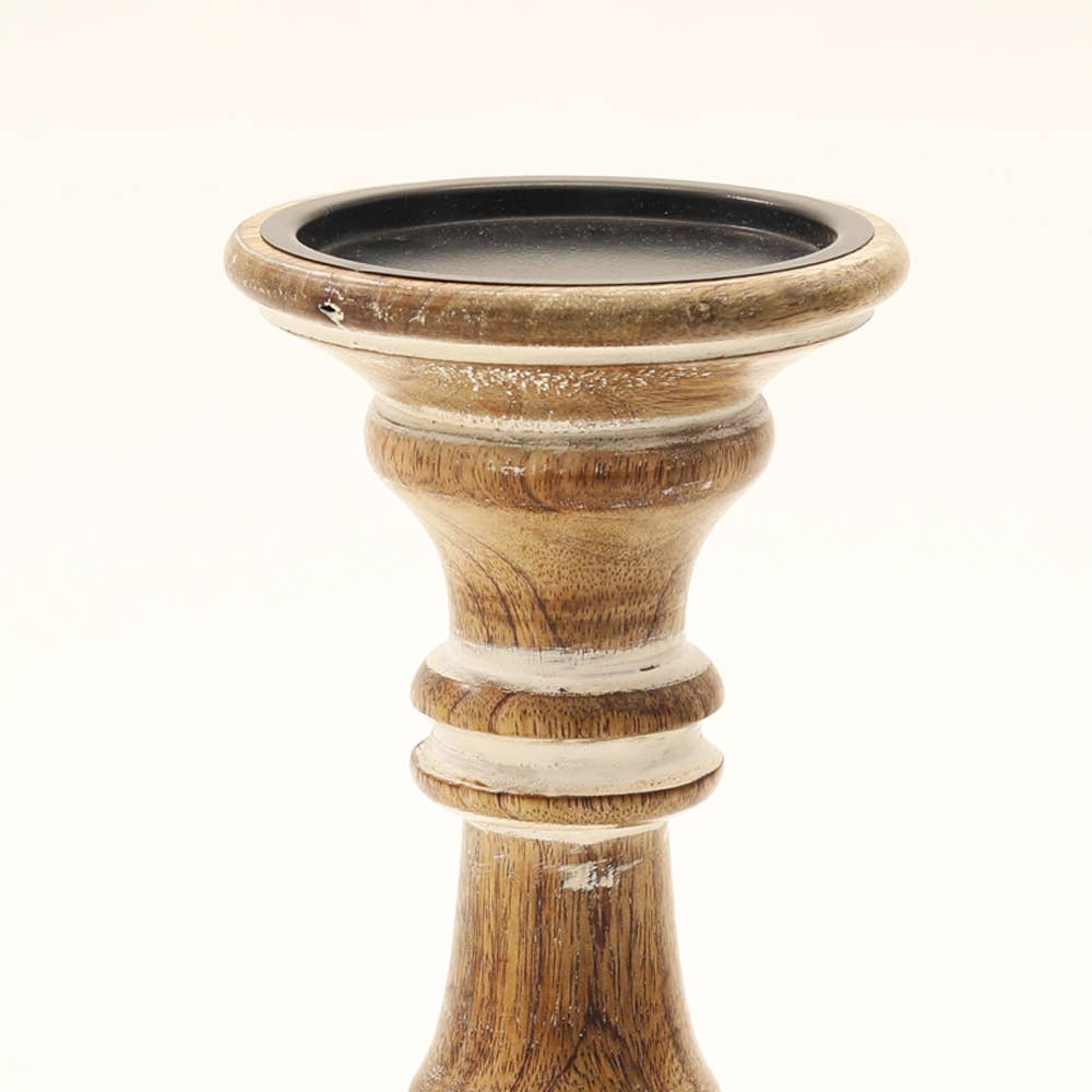 Candle Holder - Mango Wood & Metal