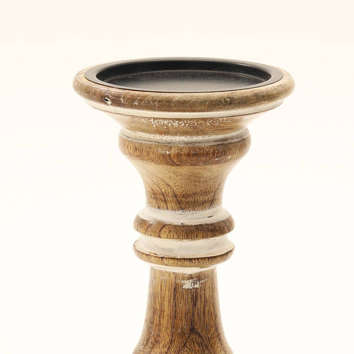 Candle Holder - Mango Wood & Metal