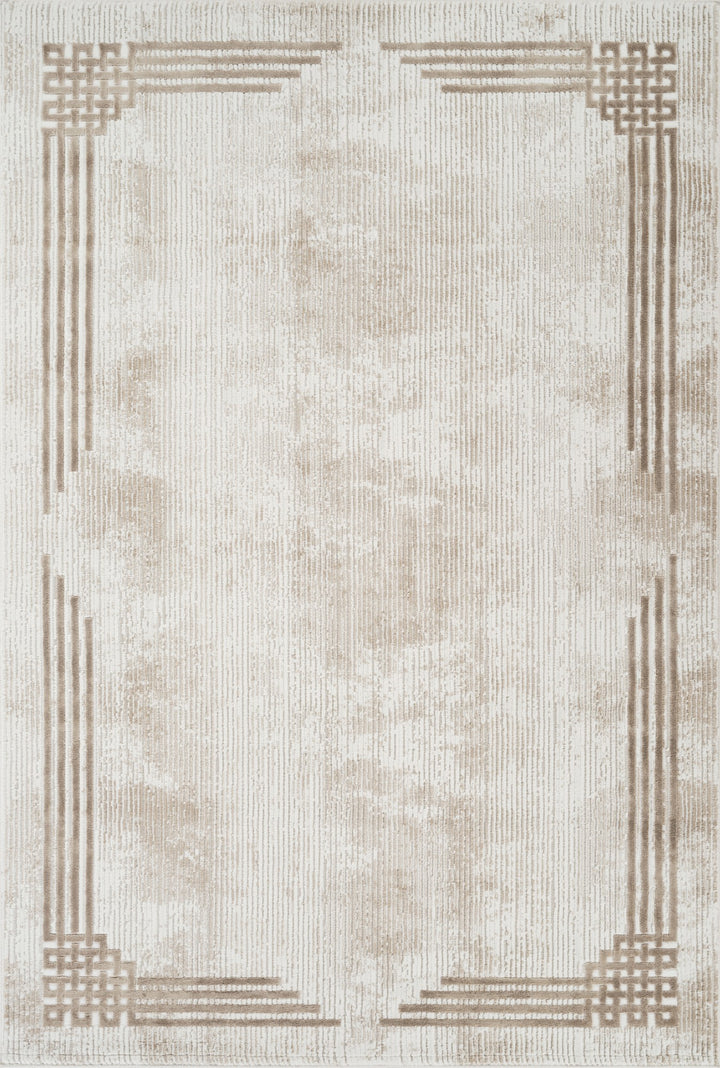 Troy Modern Border Area Rug | Soft Polyester Rug with Contemporary Frame Design | Indoor Rug for Living Room, Bedroom & Dining Room