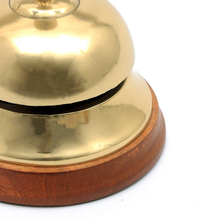 Decorative Gold Polished Desk Bell - Tabletop Object - 4.25" Dia