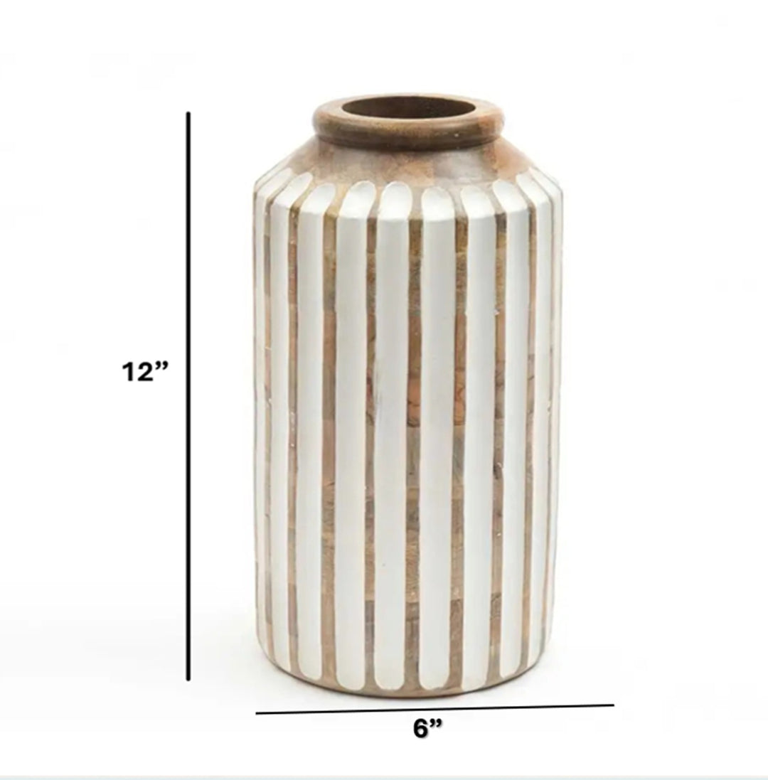 Wooden Vase | Decorative Wood Accent Vase | Rustic Home Décor Piece