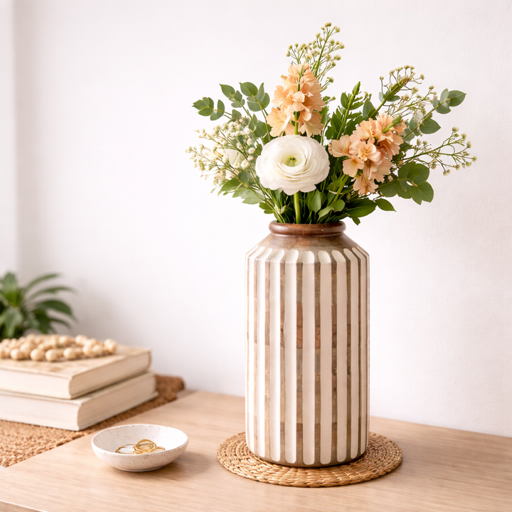 Wooden Vase | Decorative Wood Accent Vase | Rustic Home Décor Piece