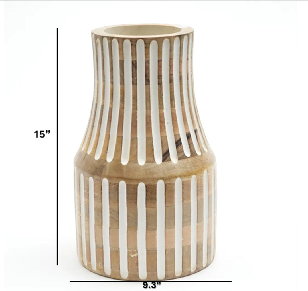 Vase | Decorative Wood Accent Vase | Elegant Home Décor Piece