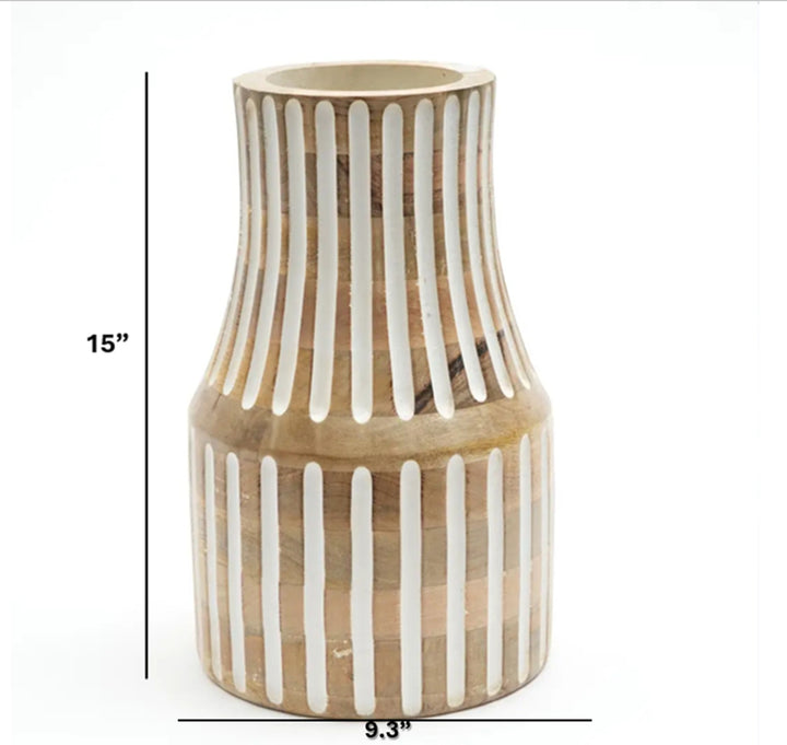 Vase | Decorative Wood Accent Vase | Elegant Home Décor Piece