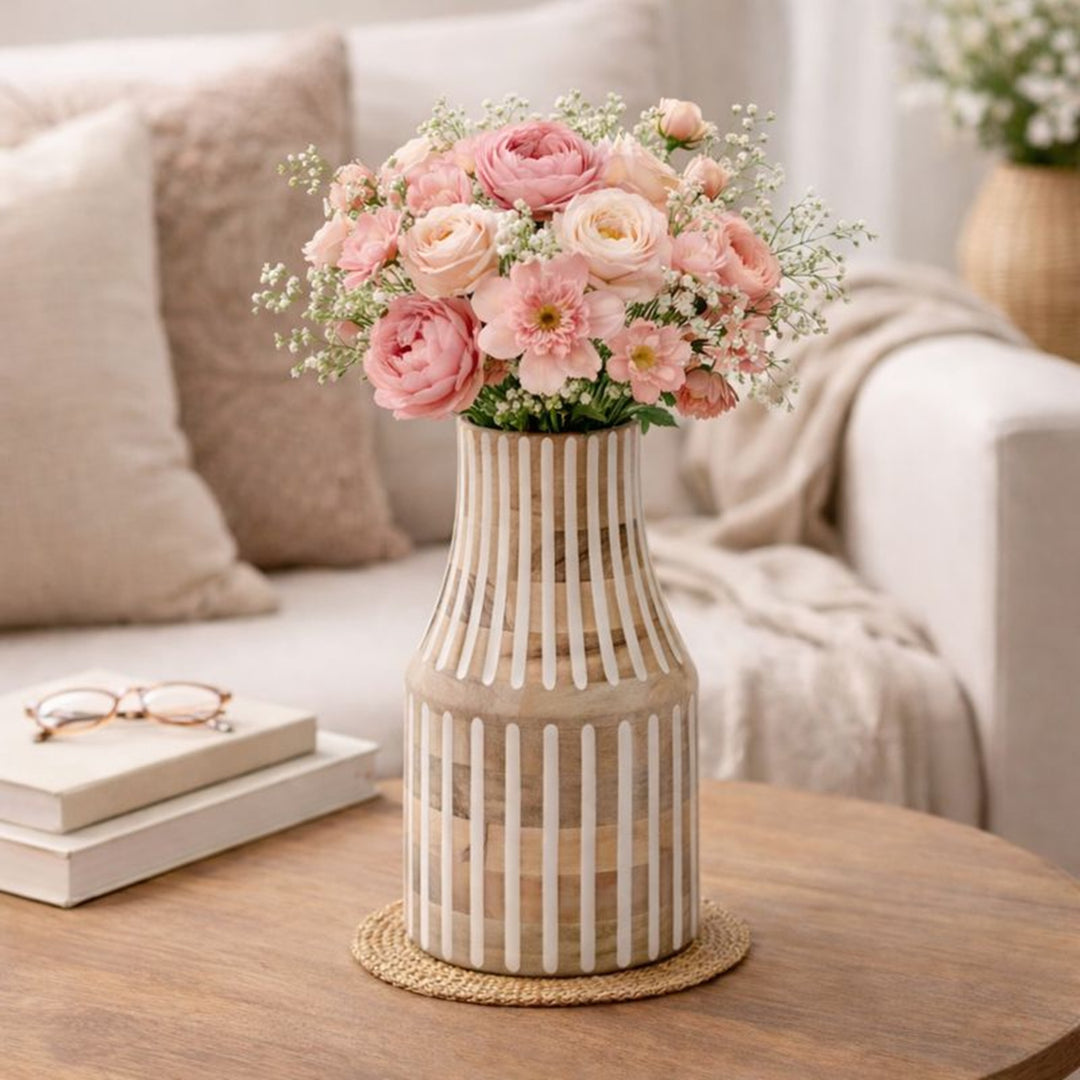 Vase | Decorative Wood Accent Vase | Elegant Home Décor Piece