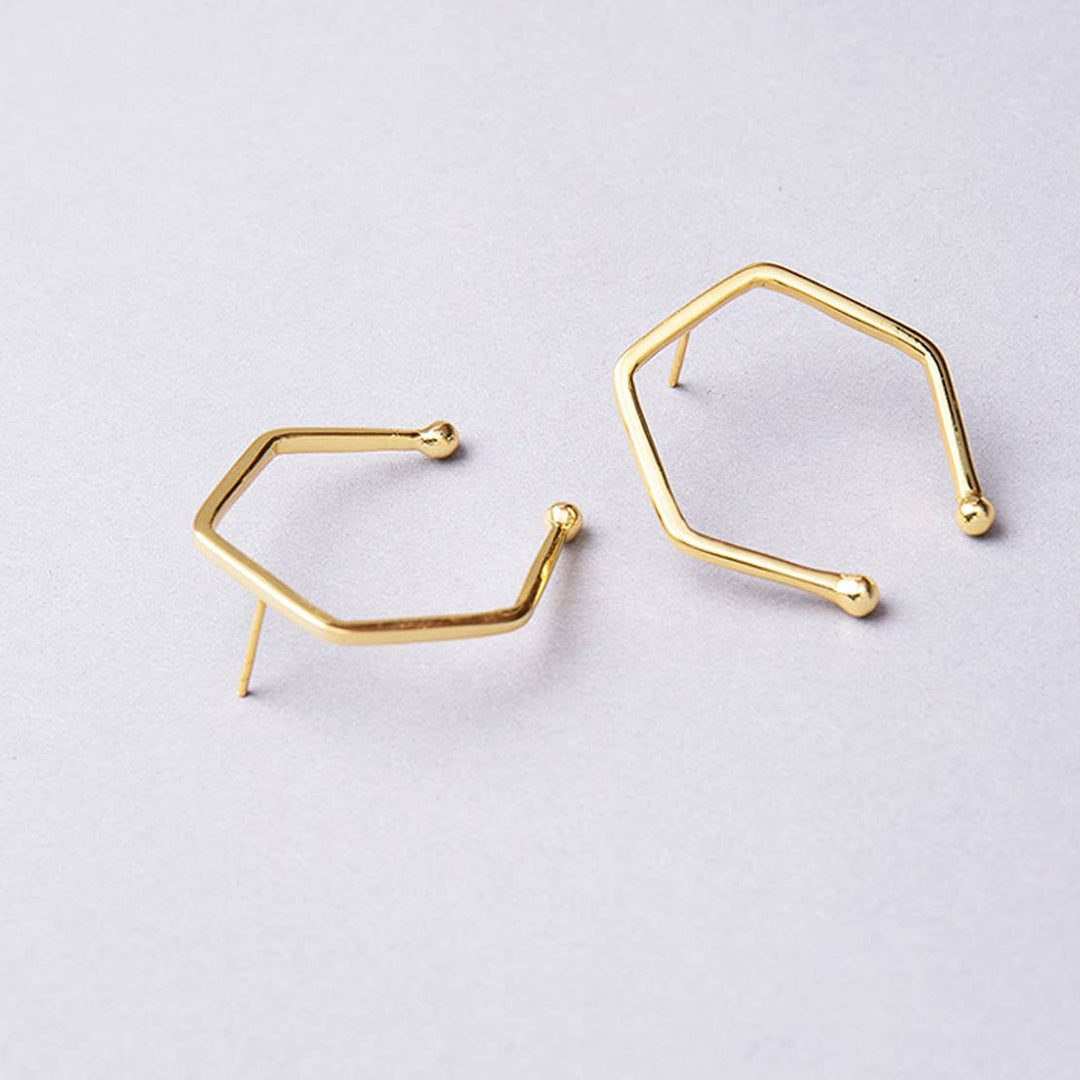 The Portal Stud Earrings / Gold - Brass / 1.25 X 1.25 Inches (L X W) / Moq - 4 Pairs