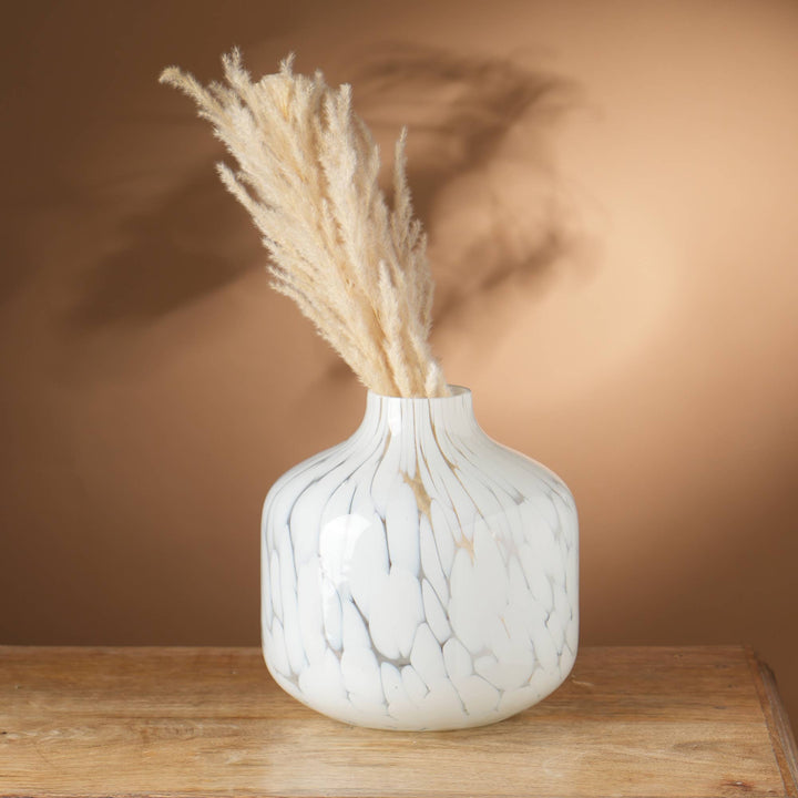 White Splutter Hurricane Ombre Vase