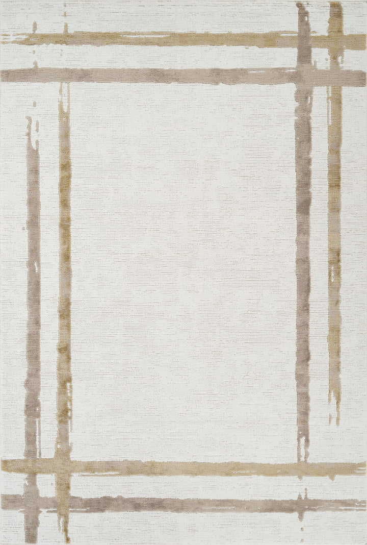 Troy Modern Abstract Border Area Rug | Soft Polyester Indoor Rug for Living Room, Bedroom, Dining Room & Office | Contemporary  Accent Rug