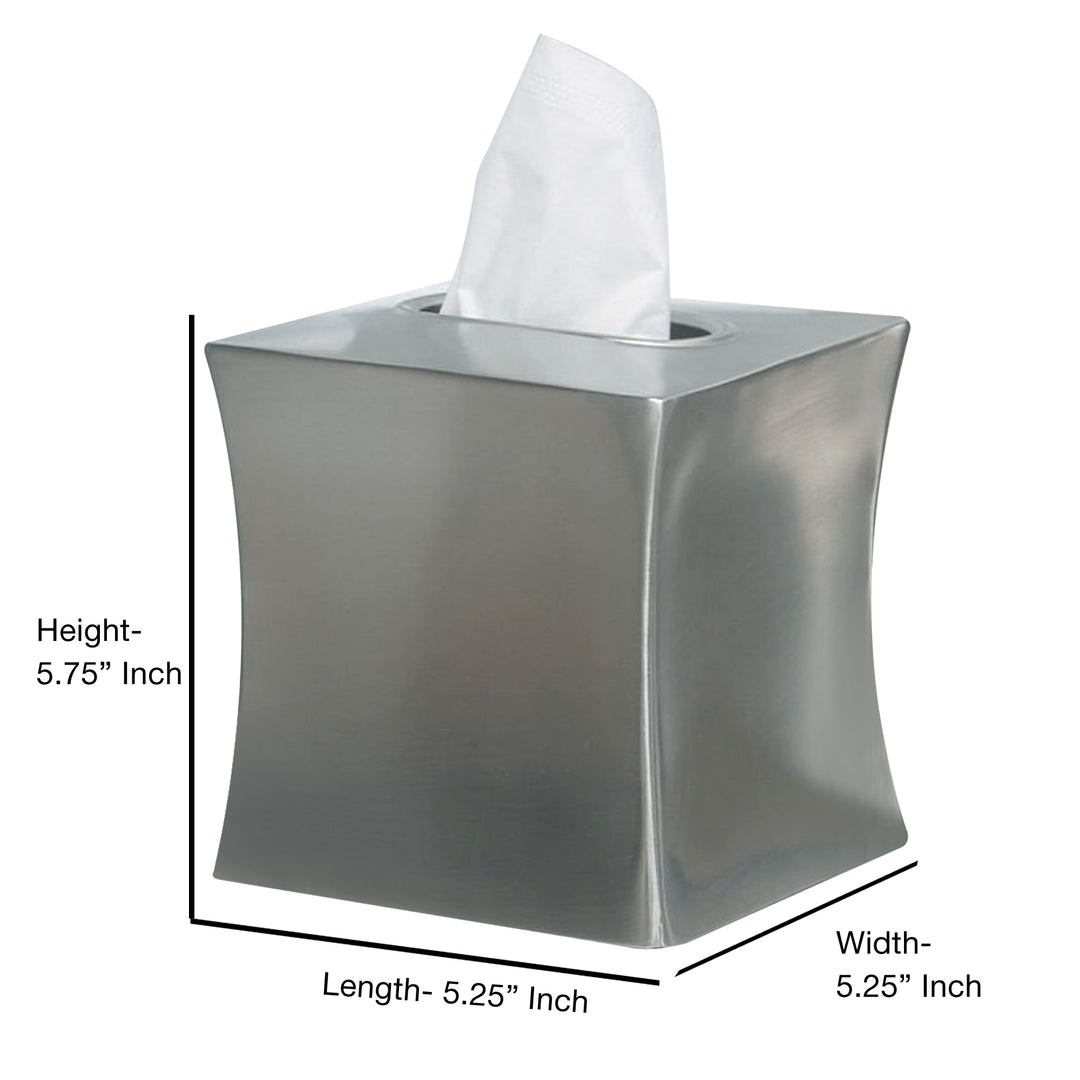 Tissue Box | Stainless Steel Square Facial Tissue Box Holder | Brushed Finish