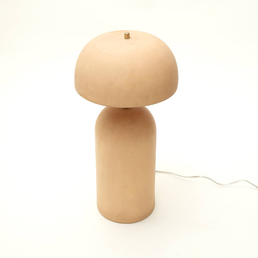 Handcrafted Decorative Beige Ceramic Table Lamp - 13"x13"x24.5"