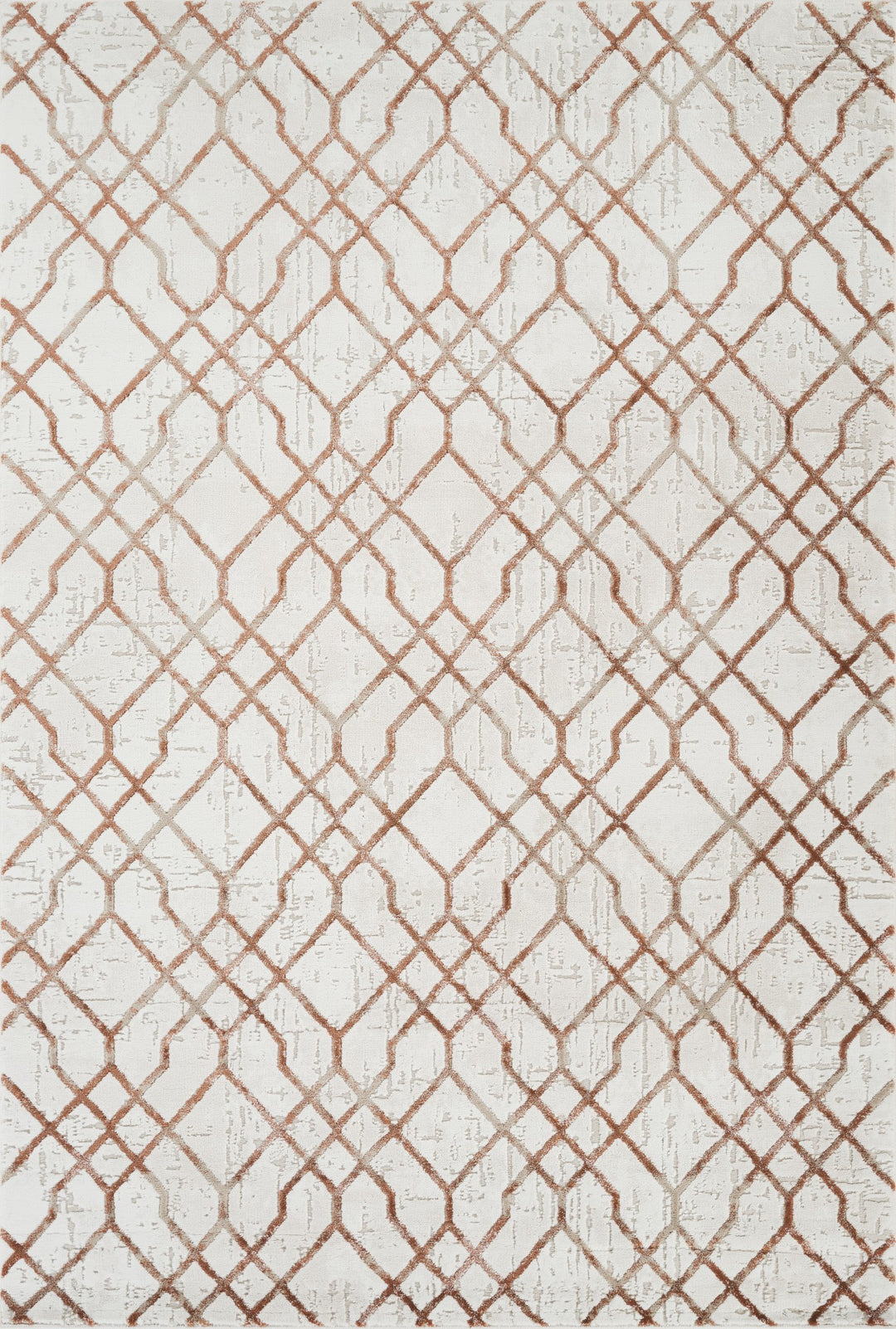 Troy Geometric Trellis Area Rug  | Soft Polyester Rug | Modern Moroccan Lattice Design Indoor Rug for Living Room, Bedroom & Dining Room
