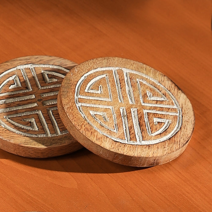 Wooden Coasters Set of 4 (4 Designs)