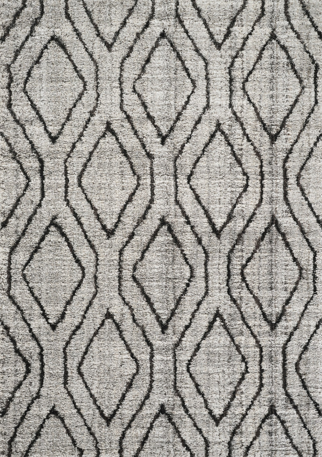 Modern Geometric Diamond Area Rug, Black & Ivory | Soft Polypropylene Blend | Contemporary Indoor Accent Rug