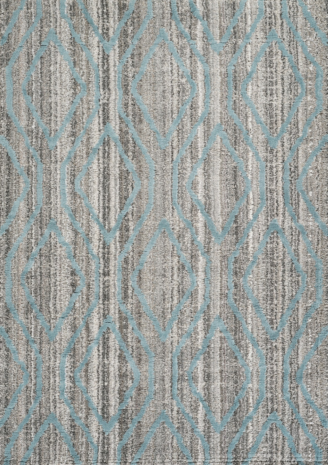 Modern Geometric Diamond Area Rug, Blue & Ivory | Soft Polypropylene Blend | Contemporary Indoor Accent Rug