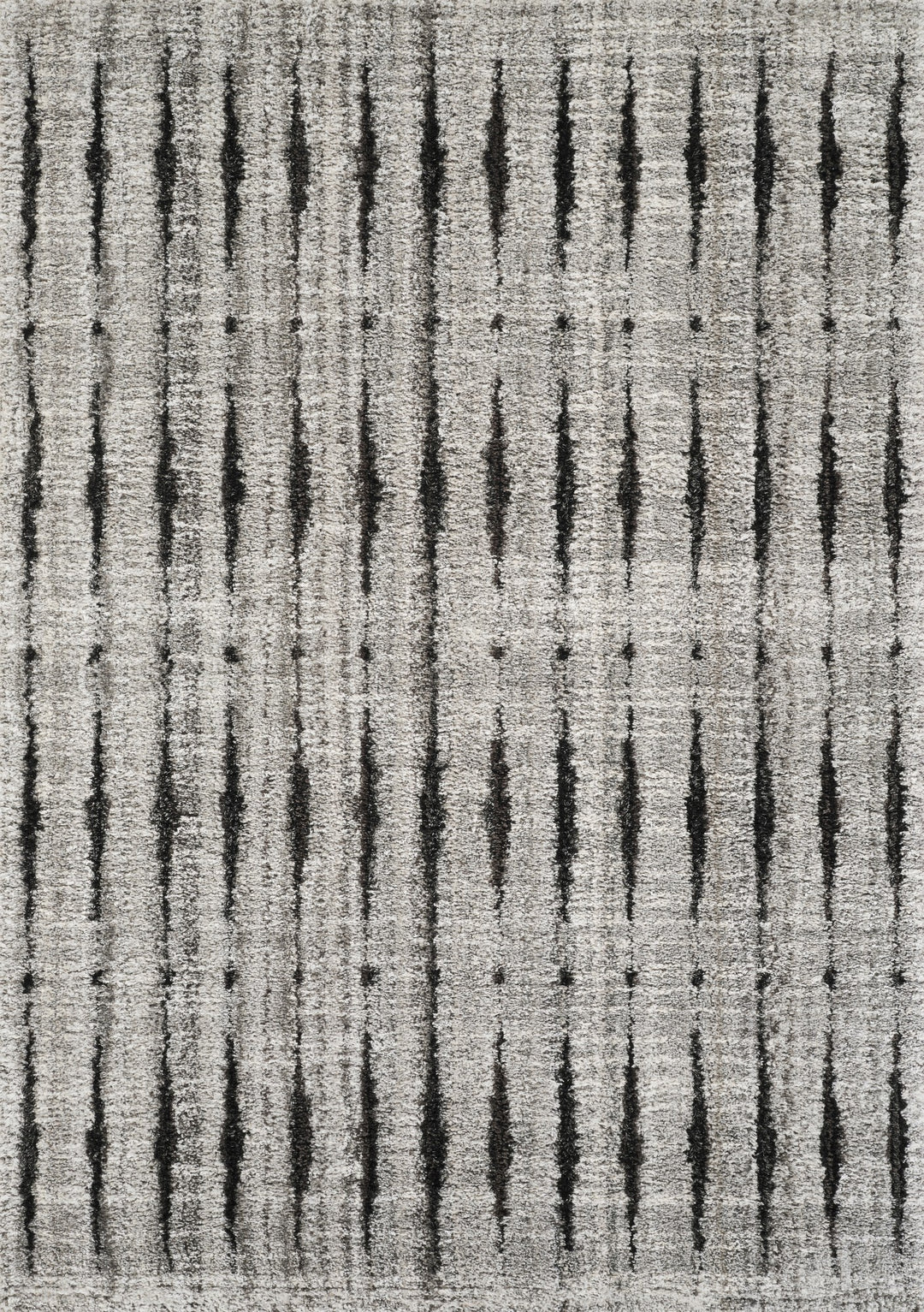 Modern Striped Abstract Area Rug, Black & Ivory | Soft Polypropylene Blend | Contemporary Indoor Accent Rug