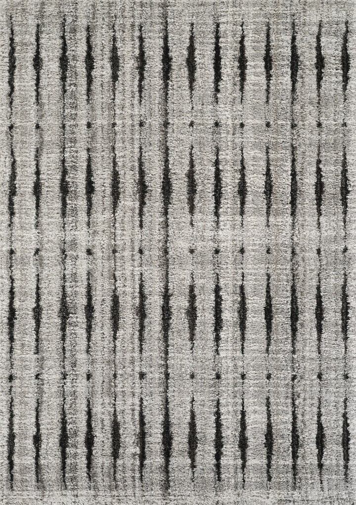 Modern Striped Abstract Area Rug, Black & Ivory | Soft Polypropylene Blend | Contemporary Indoor Accent Rug