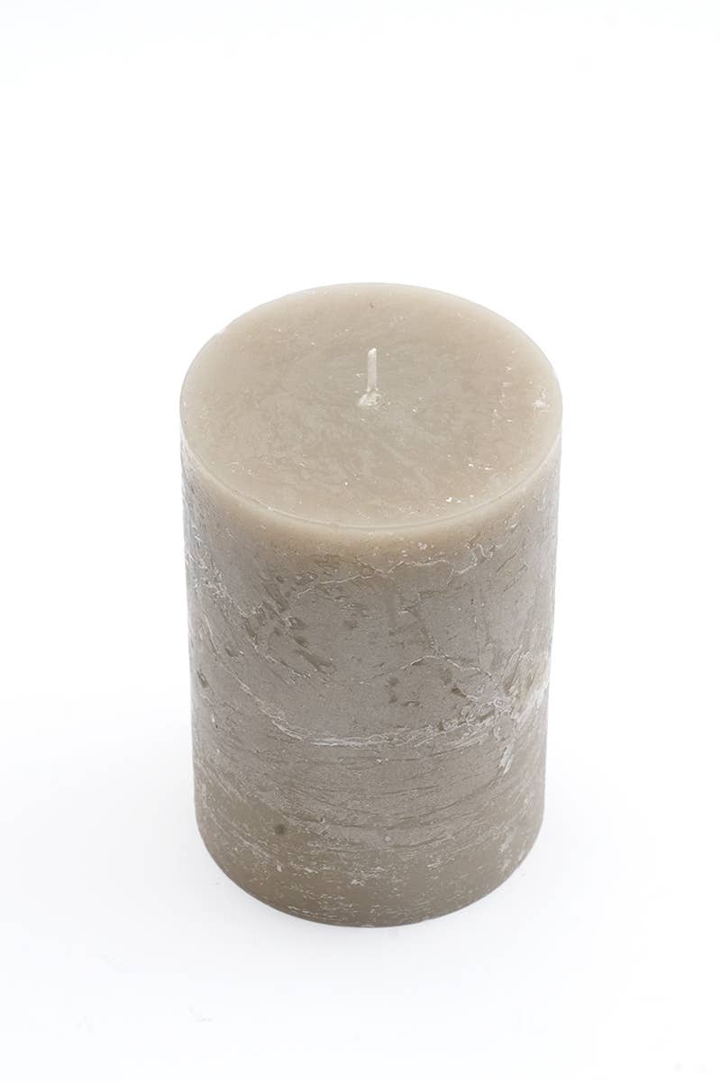 Rustic Pillar Candle Light Beige