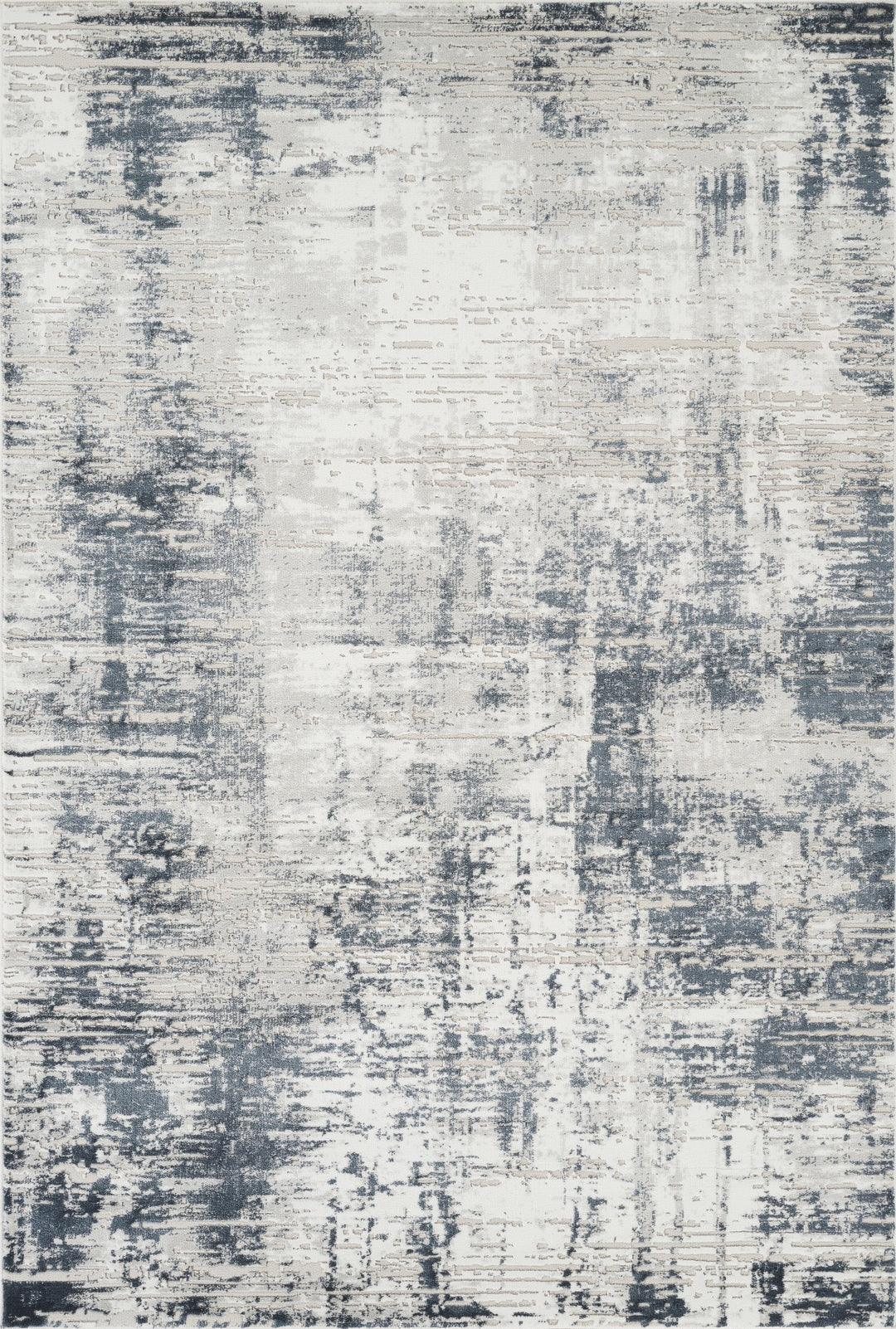 Troy Abstract Modern Area Rug, Soft Polyester Cut Pile Carpet, Neutral Beige & Ivory Distressed Design, 0.39" Pile Height, Living Room, Bedroom & Dining Room Rug
