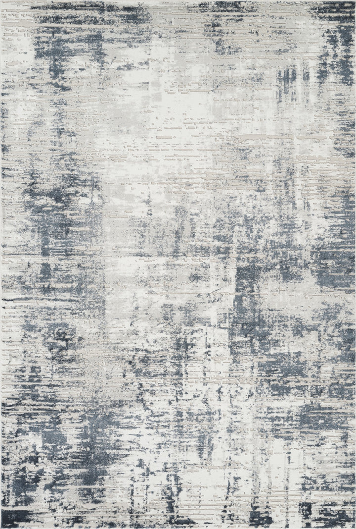 Troy Abstract Modern Area Rug, Soft Polyester Cut Pile Carpet, Neutral Beige & Ivory Distressed Design, 0.39" Pile Height, Living Room, Bedroom & Dining Room Rug