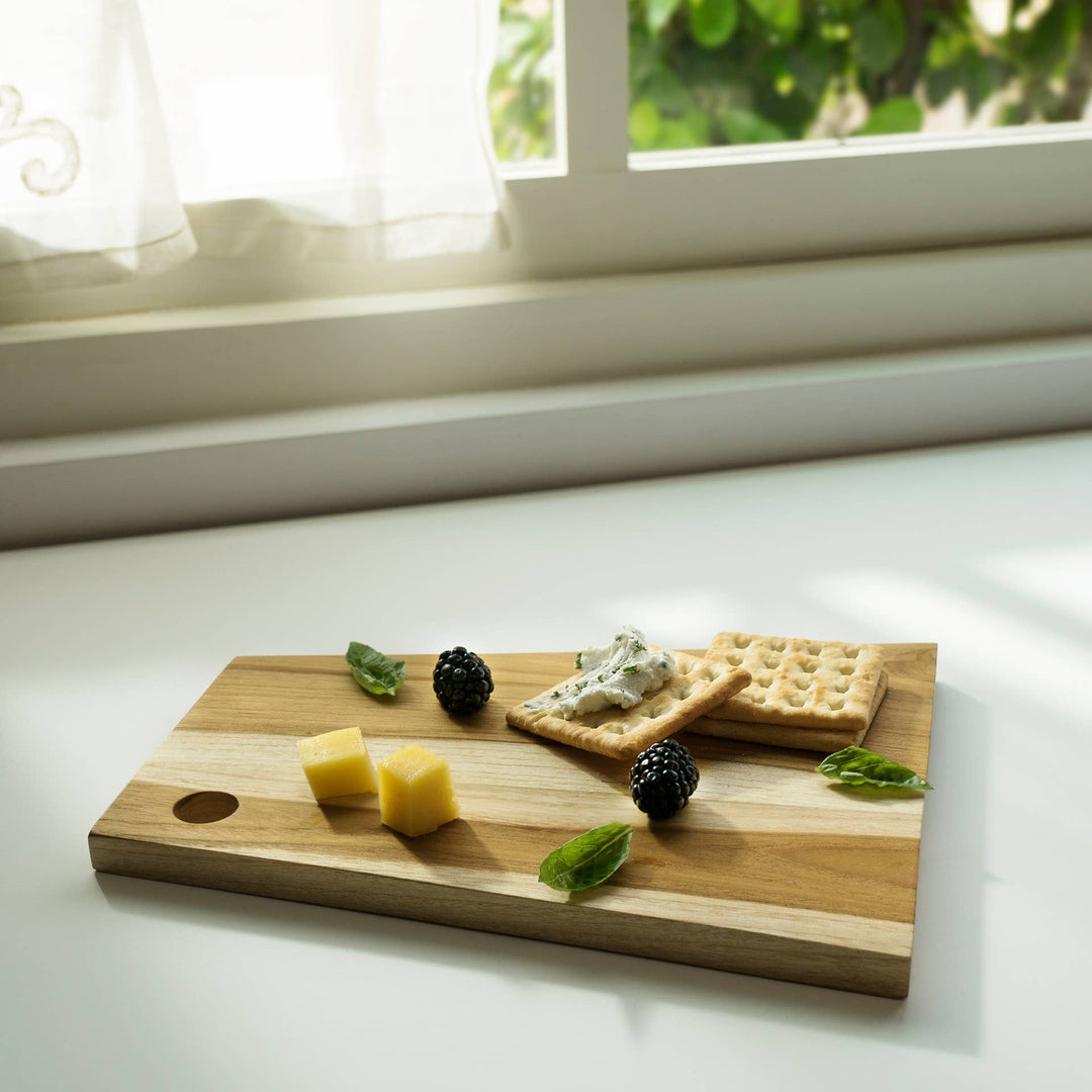 Teak Wood Cheese / Bread Board Asym / Natural Wood / 8 X 10 X 0.5 Inches (L X W X H) / Moq - 4 Pcs