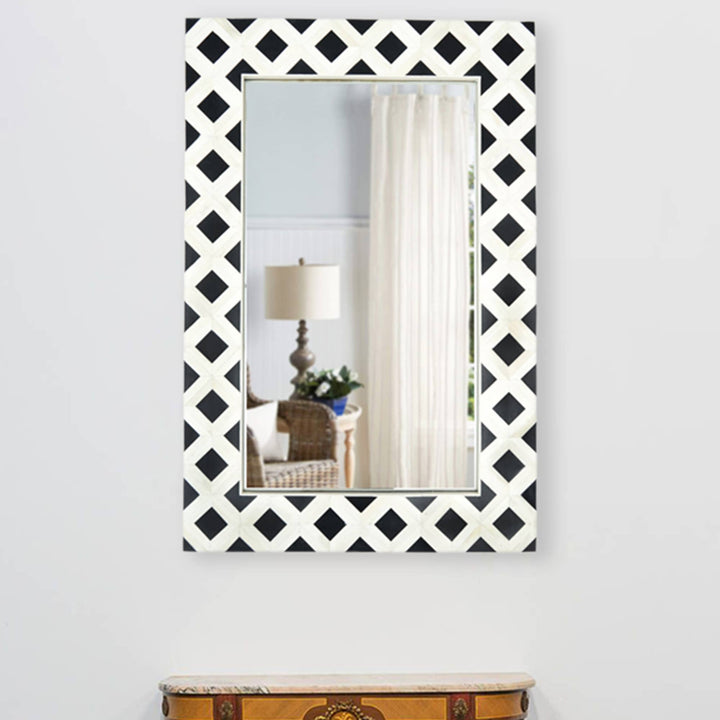 Mosaic Bone & Resin Inlay Reqtangular Mirror Frame