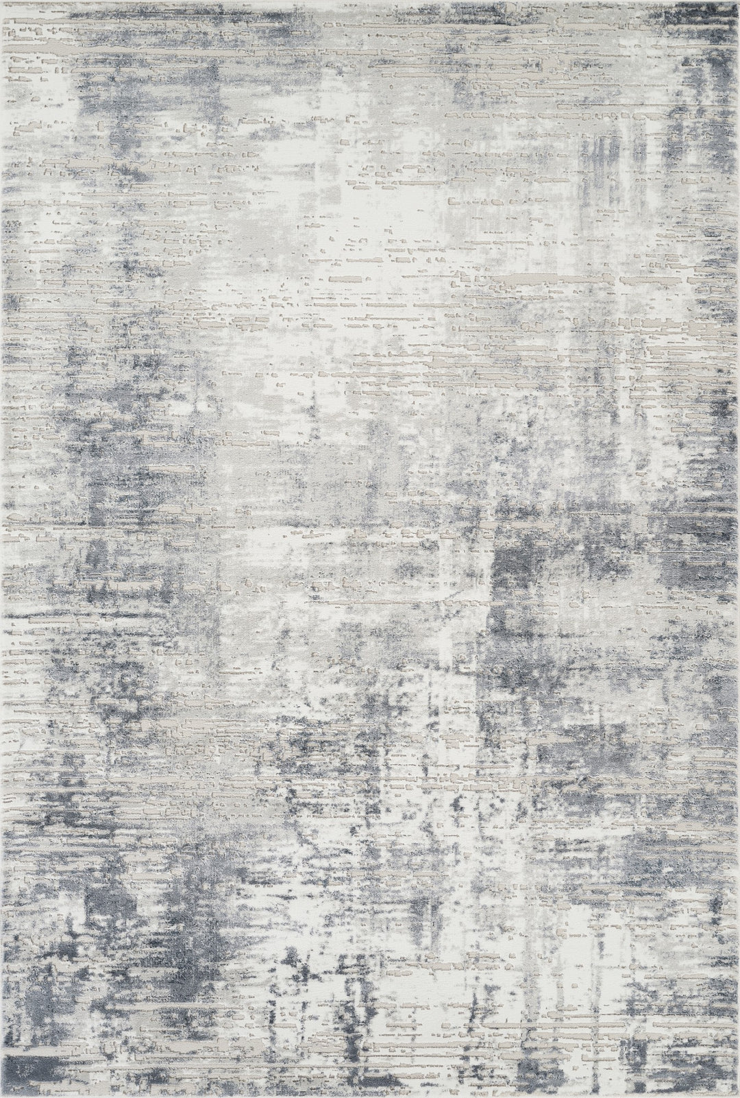 Troy Abstract Modern Area Rug, Soft Polyester Cut Pile Carpet, Neutral Beige & Ivory Distressed Design, 0.39" Pile Height, Living Room, Bedroom & Dining Room Rug