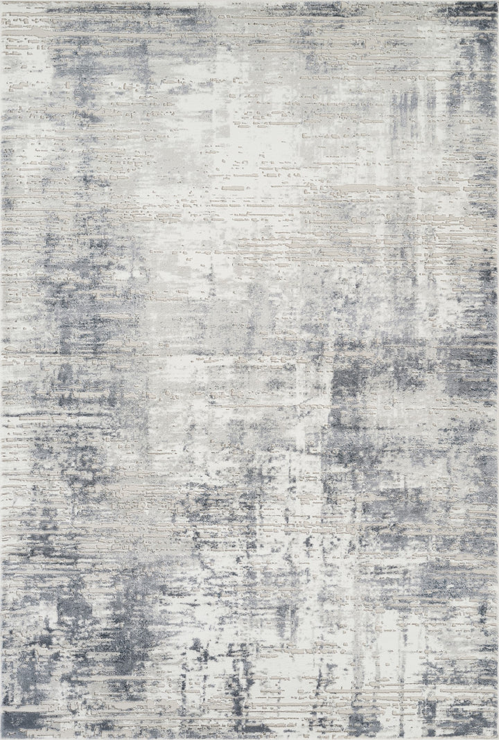 Troy Abstract Modern Area Rug, Soft Polyester Cut Pile Carpet, Neutral Beige & Ivory Distressed Design, 0.39" Pile Height, Living Room, Bedroom & Dining Room Rug