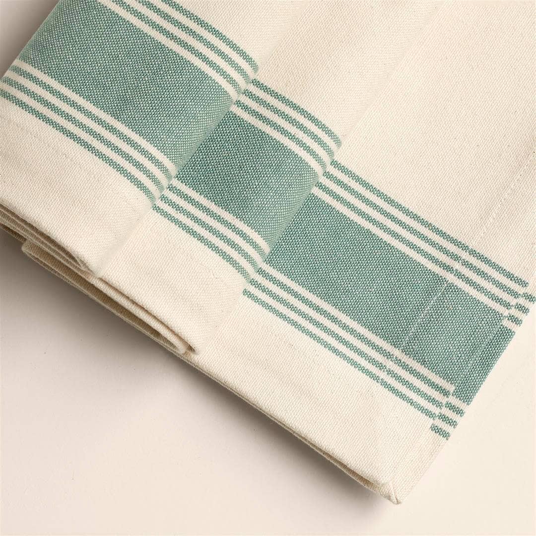 Teal Blue Border 100% Cotton Table Runner / Blue / 70.75 X 14.25 Inches (L X W) / Moq - 10 Pcs