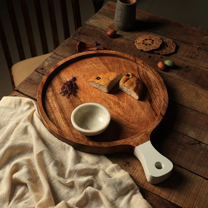 Skikda Round Wooden Platter