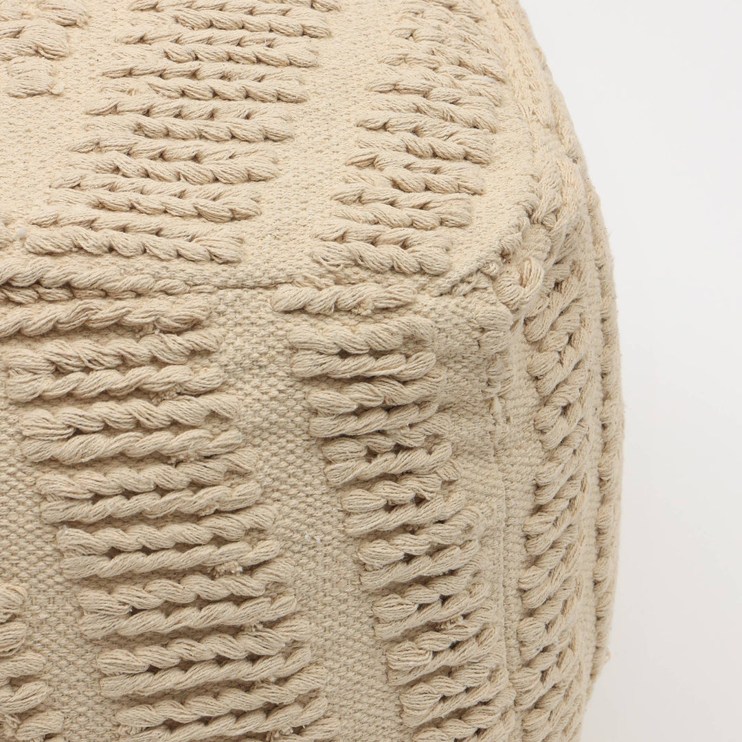 Geometric Handwoven Pouf 18" x 18"
