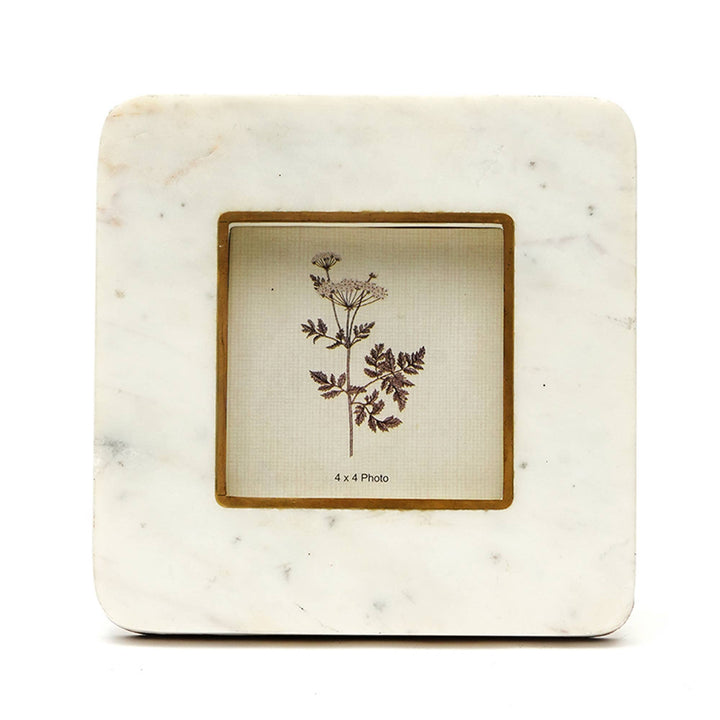 Marble and Brass Photo Frame 4"x 4" photo size