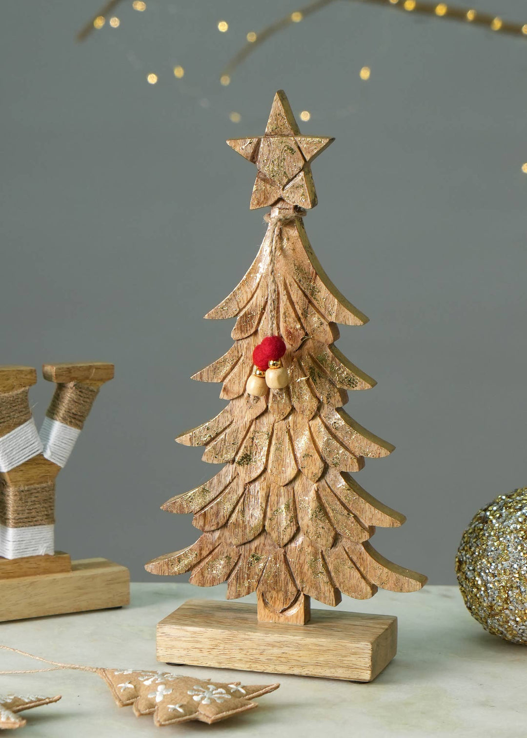 Wooden Tabletop Christmas Conifer Tree