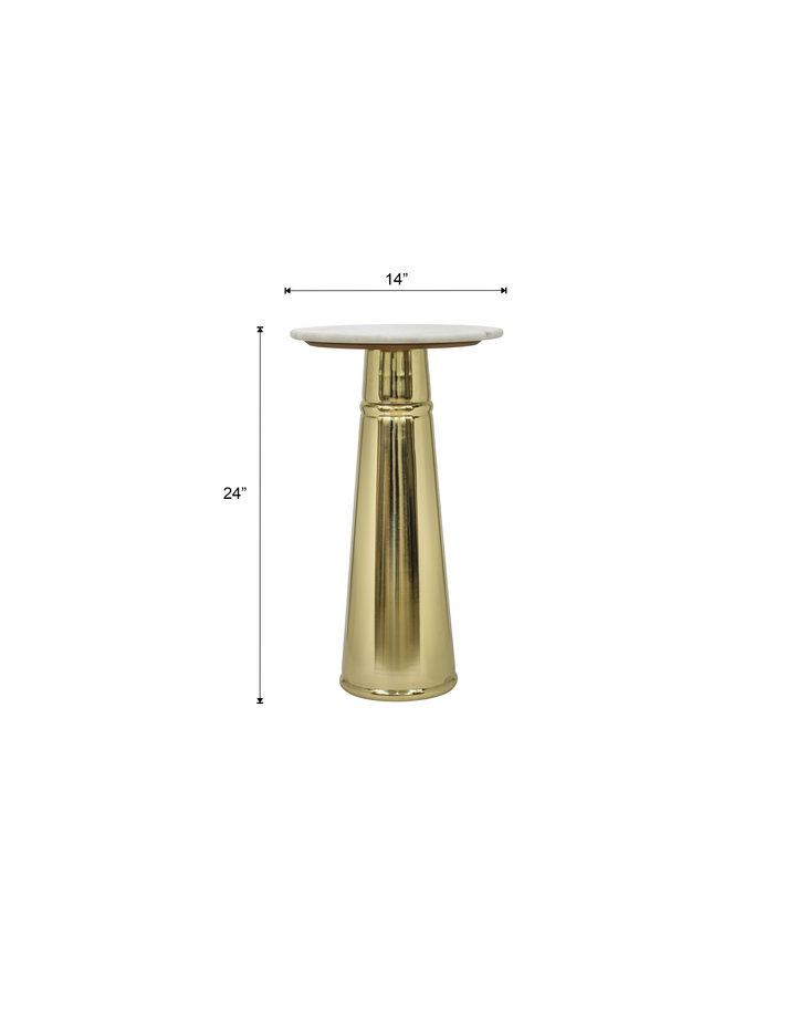 Side Table | White Marble Top |  Modern Design