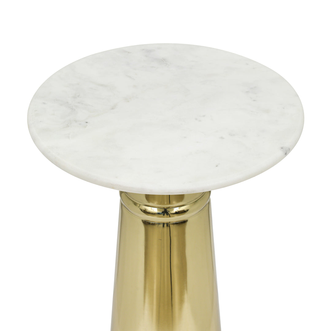 Side Table | White Marble Top |  Modern Design