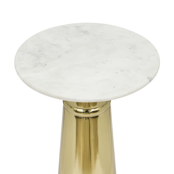 Side Table | White Marble Top |  Modern Design