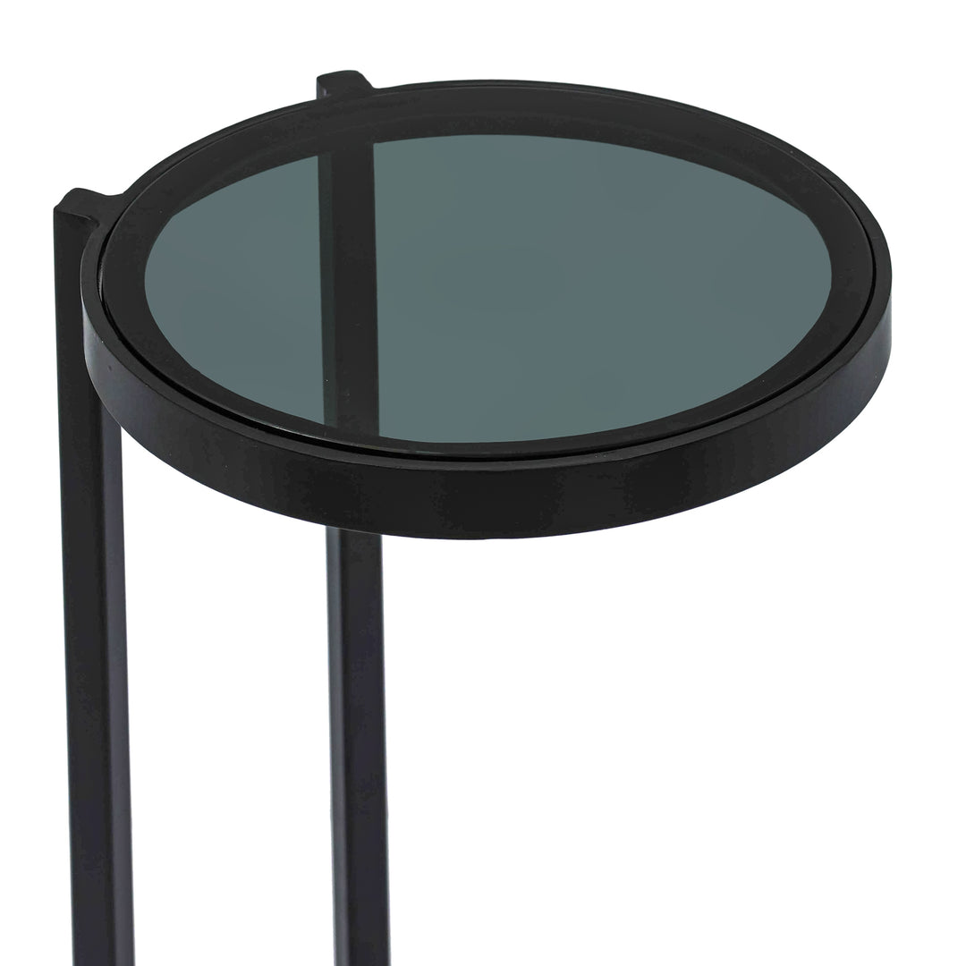 Drink Table with Glass Top & White Marble Base | 10x10x3"