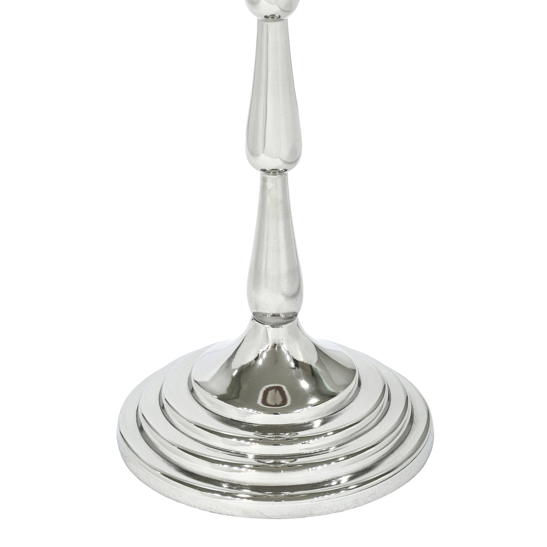 Drink Table with White Marble Top | Aluminum Base