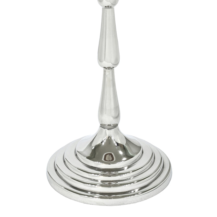 Drink Table with White Marble Top | Aluminum Base